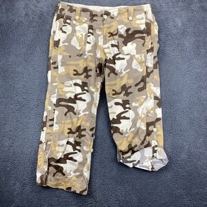 Bitten Sarah Jessica Parker Womens Camo Capri Crop Pants Size 16‎ Cotton